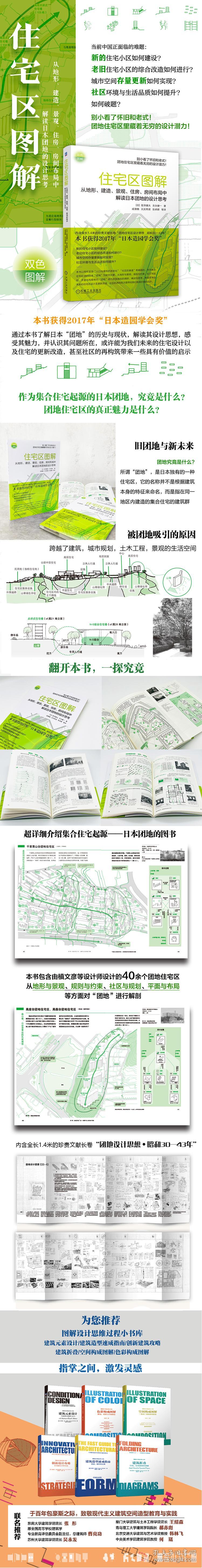 全新正版 住宅区图解：从地形、建造、景观、住房、房间布局中解读日本团地的设计思考 (日)筱泽健太,(日)吉永健一 9787111700562 机械工业出版社