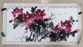 国画 牡丹（【李新安】一级画师，西安中国画院画师，西安市美术家协会理事）四尺整张