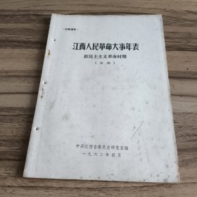 江西人民革命大事年表 新民主主义革命时期（初稿）
