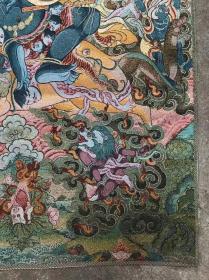 吉祥天母唐卡刺绣织锦画