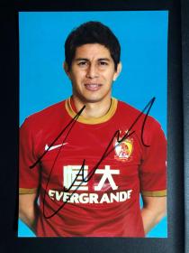 中超 广州恒大 足球俱乐部 巴西 孔卡 亲笔签名 照片 现货 纪念品 球迷收藏周边