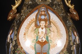 （议价） 清乾隆：鹿头尊千手观音唐卡