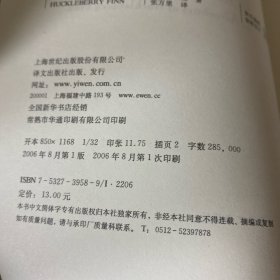 哈克贝里·芬历险记：译文名著文库 035