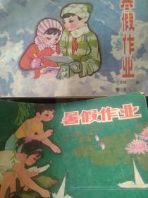 90年代寒假作业  暑假作业2本合售如图