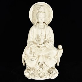 明何朝宗德化窑观音 尺寸48×27cm