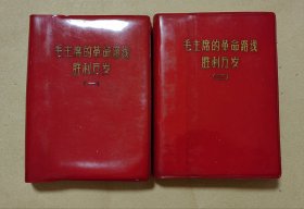 毛主席的革命路线胜利万岁 第一、二册完整2册合让：（编辑部编辑，1967年12月，有林的题词，软精装本，64开本，封皮97品内页97-99品）