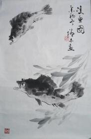 著名画鱼大家、装裱大师冯增木作品