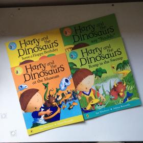 英文原版 童书绘本 Harry and the Dinosaurs系列（共4册） Have a Happy Birthday+at the Museum+say 'Raahh!'+Romp in the Swamp 共4本合售（译为哈利和恐龙过生日+哈利和恐龙去博物馆+哈利和恐龙去看牙医+哈利和恐龙在沼泽地嬉戏）YU