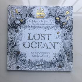 Lost Ocean：An Inky Adventure and Coloring Book 失落的海洋：一本漆黑的冒险图画书 涂鸦填色书 大开本