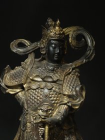 铜 拓金【韦陀】 佛像造像 尺寸:高65厘米 宽25厘米 厚22厘米 重14.1公斤