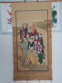 明代绢本水陆画，画心残高103宽66cm，品如图所示，喜欢的联系