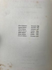 VAILIMA LETTERS:Being correspondence addressed by robert louis Stevenson to sydney colvin november 1890- october. 1894. 1908年，史蒂文森《瓦伊利马书信集》，3幅插图，漆布精装漂亮毛边本