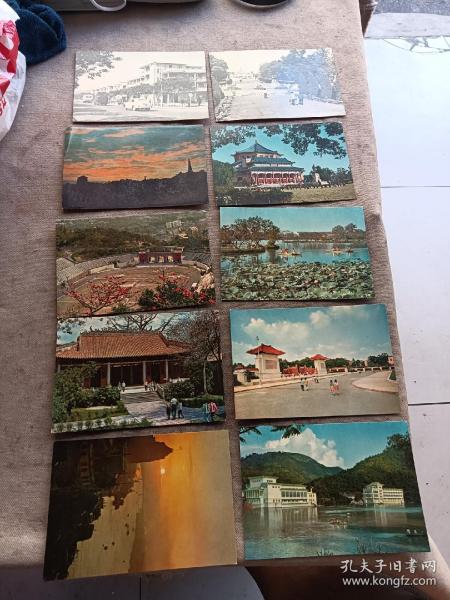 老明信片 广州-风景--10张全，无封套