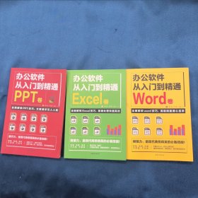 全套3册 办公软件自学Word PPT Excel从入门到精通 wps教程表格制作函数办公软件书籍（3本合售）