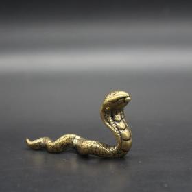 古玩古董杂项收藏纯铜生肖蛇摆件