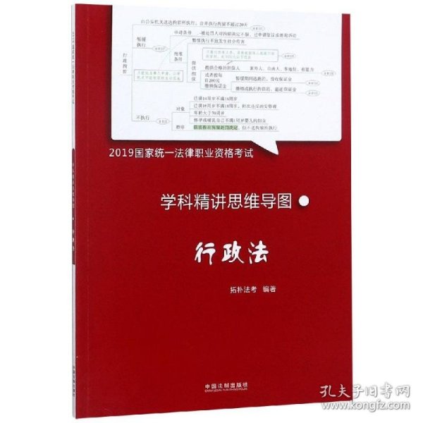 司法考试20192019国家统一法律职业资格考试学科精讲思维导图：行政法