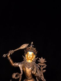 铜画脸文殊菩萨佛像