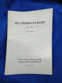 银行工作两条路线斗争大事记资料，上海市银行系统