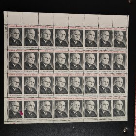 美国邮票1973年第33任总统杜鲁门邮票大版