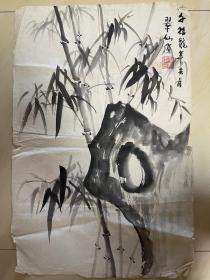 竹子画 墨竹图 字画 纯手绘 国画 条幅 作品