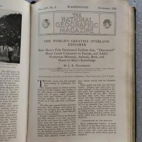 national geographic美国国家地理（1928年   9—12   期16开精装合订本）（八一电影制片厂藏书，外文原版，实物拍图，内带马可波罗游记与德国复兴的相关内容，外品详见图，古旧图书买前详询，售后不退）