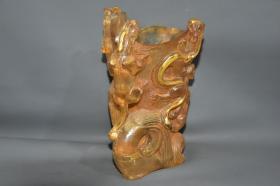 水晶鎏金酒杯酒爵水晶器皿酒樽