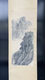 扬州国画院已故著名画家郭荣山水。许虹生题款