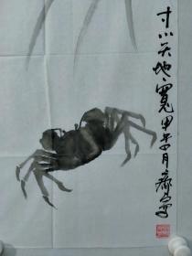 保真书画，北京曲艺名家，主持人，画家，甄齐国画作品一幅，尺寸：70*34.5