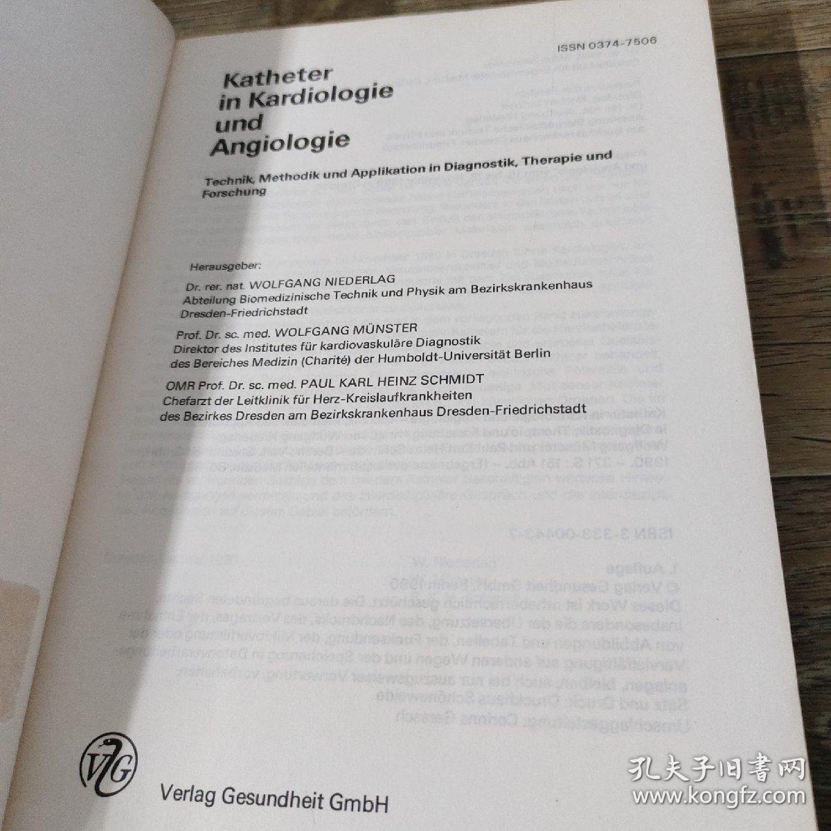 KATHETER IN KARDIOLOGIE UND ANGIOLOGIE  心脏病学导管和血管学