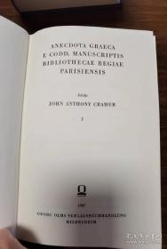 Anecdota Graeca E Codd. Munascriptis Bibliothecae Regiae Parisiensis。全4册