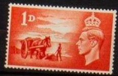 英国邮票  1948年根西岛解放 马车新一枚