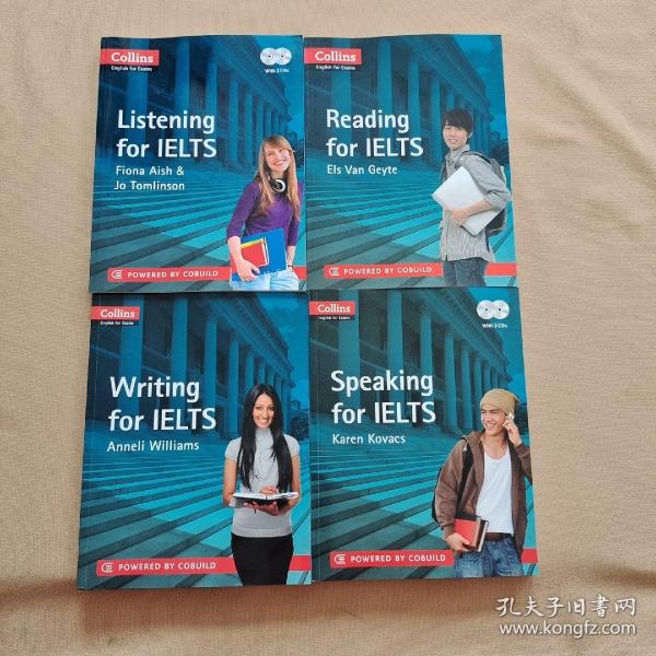 Collins English for Exams：Speaking for Ielts、Reading for IELTS、Listening for Ielts、Writing for IELTS（英文原版 全4册合售）2本有4张光盘 全新库存