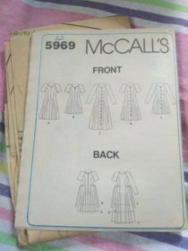 McCALL′S 美开乐服装纸样5969(不含美凯乐服装纸样使用说明)