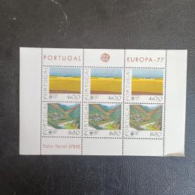 kb27外国邮票葡萄牙1997邮票    欧罗巴 风光 南部平原 北部山谷风光 小全张 新 品相如图