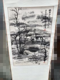 张大石头国画纯手绘原装老裱