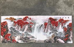 万山红遍刺绣织锦画