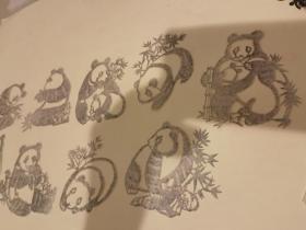手工剪纸模板熊猫