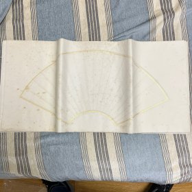 老宣纸空白扇面，一包75张，两尺对开，69*33厘米，扇面框金色，图片实拍