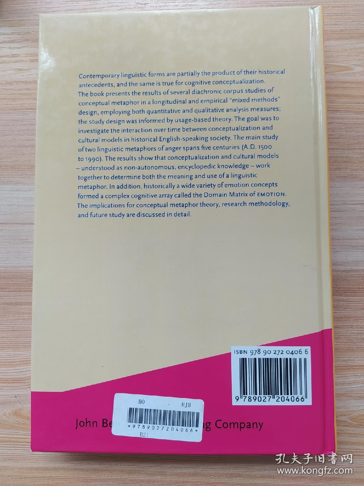 英文书 Metaphor across Time and Conceptual Space: The interplay of embodiment and cultural models (Cognitive Linguistic Studies in Cultural Contexts 3)   James J. Mischler III  (Author)