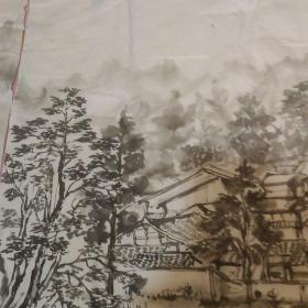 无款无名山水画2张