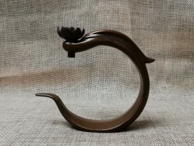 旧藏紫铜制蚰龙倒流香摆件，紫铜制 书案 茶桌摆件