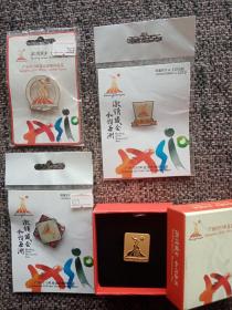 广州2010年亚运徽章：5羊4枚组，广州亚运会徽章 五羊徽章