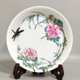 清代雍正芙蓉花过墙盘