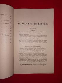 稀见孤本丨Modern business routine（全一册精装版）1919年英文原版老书，存世量极少！详见描述和图片