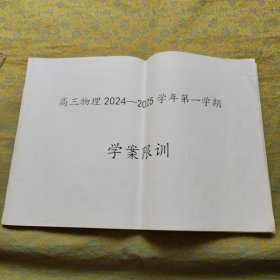 高三物理2024-2025学年第一学期学案限训
