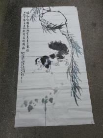 某军 区书画协会教师课稿之 ： 彭祖华 国画作品之二宠物狗