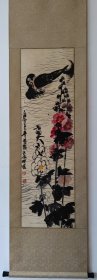 齐良已花鸟原装裱立轴