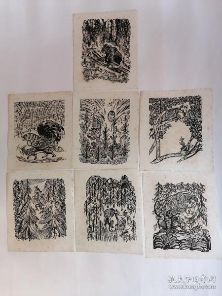 版画：动物（七张合售）