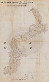 古地图1894 广西中越东路第壹图台北藏。纸本大小50.8*83.74厘米。宣纸艺术微喷复制。