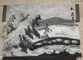 于志学画作～尺寸，34.5*46CM